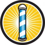 Barber Pole Circle Retro Stock Photo