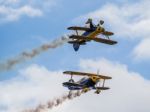 The Trig Aerobatic Team Flying Over Biggin Hill Airport Stock Photo