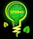 Spring Lightbulb Represents Outdoors Green And Springtime Stock Photo