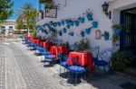 Mijas, Andalucia/spain - July 3 : Typical Street Cafe In Mijas Stock Photo