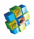 Eye Cube Stock Photo