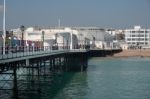 Worthing, West Sussex/uk - April 20 : View Of Worthing Pier In W Stock Photo