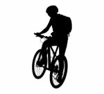 Cyclist Silhouette Scene Stock Photo