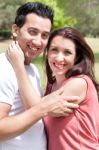 Young Couple Hugging Stock Photo