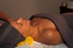 Facial Massage At Spa Salon Stock Photo