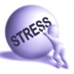 Stress Uphill Sphere Shows Tension And Pressure Stock Photo