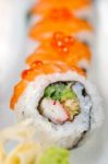 Fresh Sushi Choice Combination Assortment Selection Stock Photo