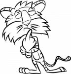 Line Drawing Tiger Be Thinking -  Illustration Stock Photo