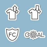 Soccer Line Icon Set Stock Photo