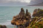 Pancake Rocks Near Punakaiki Stock Photo