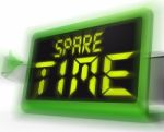 Spare Time Digital Clock Means Leisure Or Relaxation Stock Photo