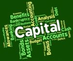 Capital Word Shows Rich Asset And Affluence Stock Photo