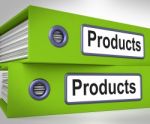 Products Folders Mean Goods And Merchandise For Sale Stock Photo