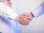 Businesswoman handshaking Stock Photo