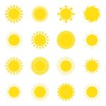 Sun Icon Set  Illustration Stock Photo