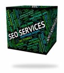 Seo Services Indicates Help Desk And Assistance Stock Photo