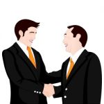 Hand Shake Business On White Background Stock Photo