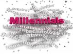 3d Image Millennials Word Cloud Concept Stock Photo