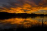 Lake Moogerah In Queensland With Beautiful Clouds At Sunset Stock Photo