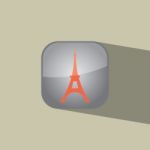 Eifel Tower Button Icon Flat   Illustration Stock Photo