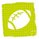 Rugby Ball Represents Symbols Team And Icon Stock Photo