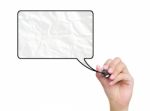 Hand Drawing Speech Bubble Stock Photo