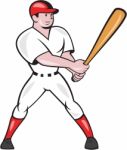 Baseball Hitter Batting Isolated Cartoon Stock Photo