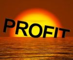 Profit Word Sinking In Sea Stock Photo