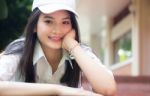 Portrait Of Thai Teen Beautiful Girl Happy And Relax Stock Photo