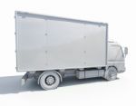 3d White Delivery Truck Icon Stock Photo