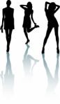 Silhouette Fashion Girls Stock Photo