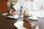 Coffee Break With Tablet And Smartphones Stock Photo