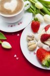 Valentine's Day Sweets Setup Stock Photo