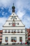 Market Place Square In Rothenburg Stock Photo