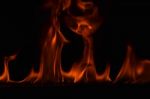 Beautiful Fire Flames On Black Background Stock Photo