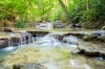 Erawan Waterfall In Thailand Stock Photo