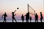 Beach Volleyball Stock Photo