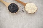 Black And White Sesame Background Stock Photo