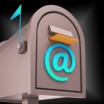 E-mail Postbox Shows Online Communication Through Internet Stock Photo