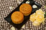 Mooncake ,chinese Mid Autumn Festival Food Stock Photo