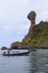 Krabi,thailand-apri L16,2013: Boats Taking Group Of Visitor Past Stock Photo