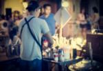 Blurred People Are In Walking Street Market Stock Photo