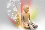 3d Man In Meditation Stock Photo