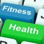 Fitness Health Keys Shows Healthy Lifestyle Stock Photo