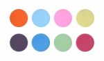 Powder Color Palette Buttons On White Background Stock Photo