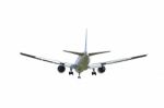 Commercial Airplane Isolated On White Background With Clipping P Stock Photo