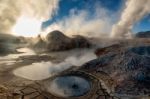 Geyser In Natural Reserve Eduardo Avoroa, Bolivia Stock Photo