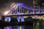 Story Bridge On New Years Eve 2016 In Brisbane Stock Photo