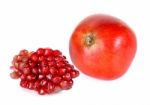 Whole Pomegranate Isolated On The White Background Stock Photo