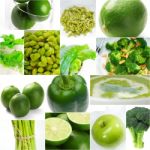 Green Healthy Food Collage Collection Stock Photo